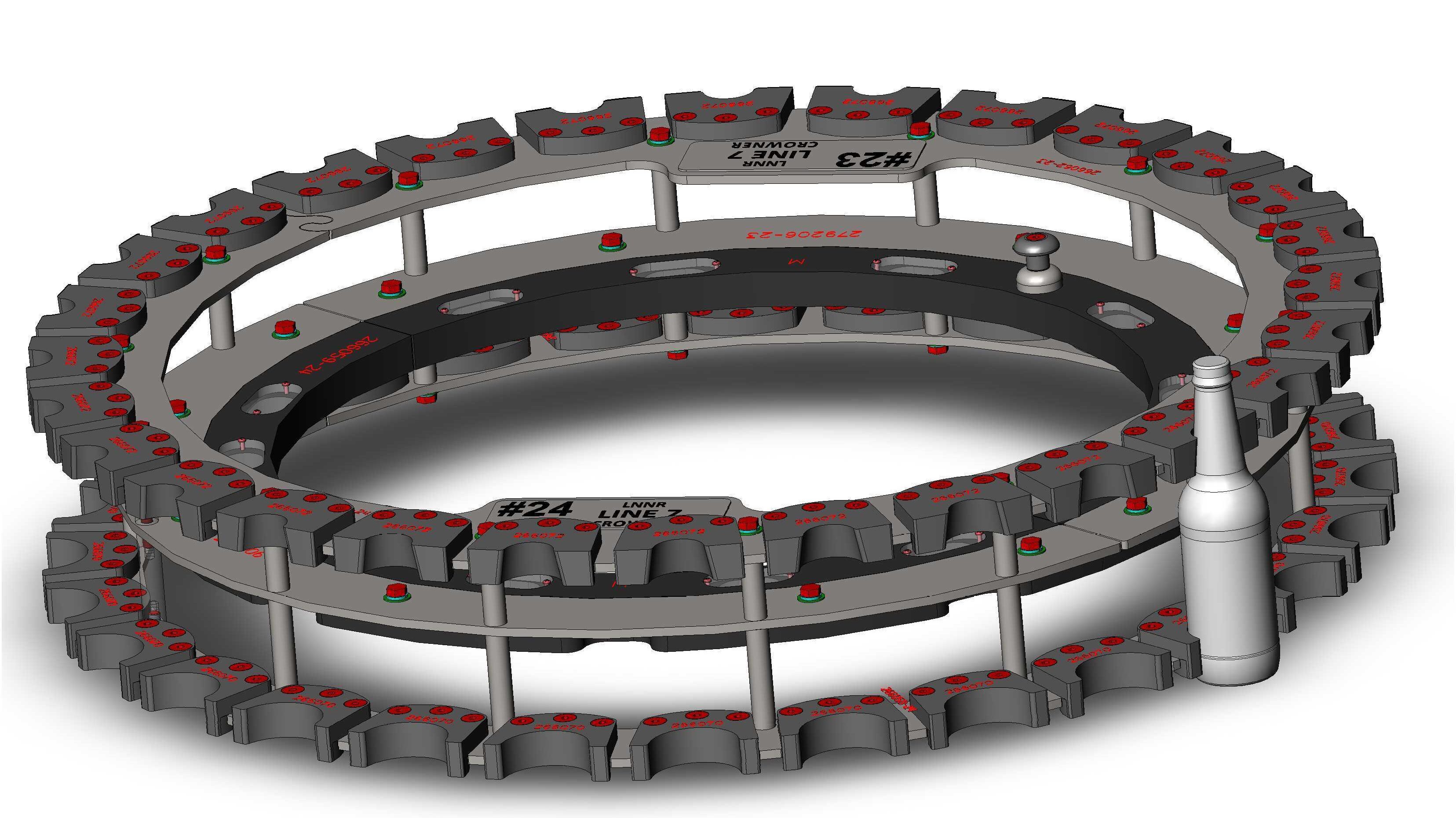KHS and Krones retrofit for Beer Crowner Star with interchangeble pockets