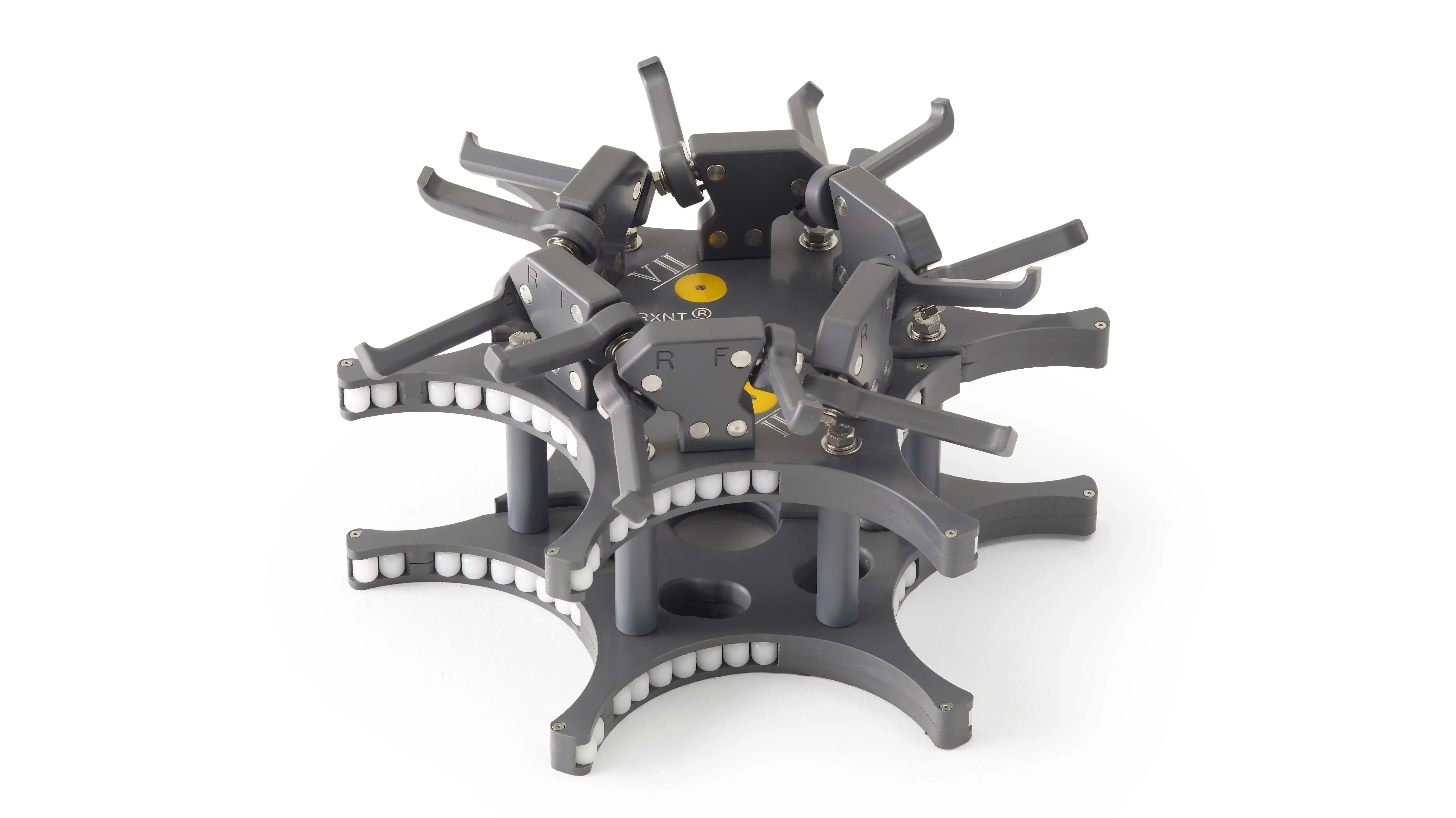 Orientation star for offset neck bleach bottles