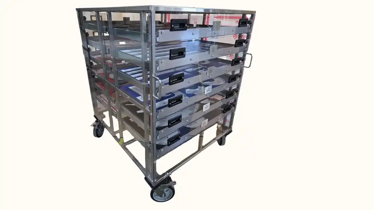 Double Sided Mobile 5 S Storage Cabinet Drawers Closed