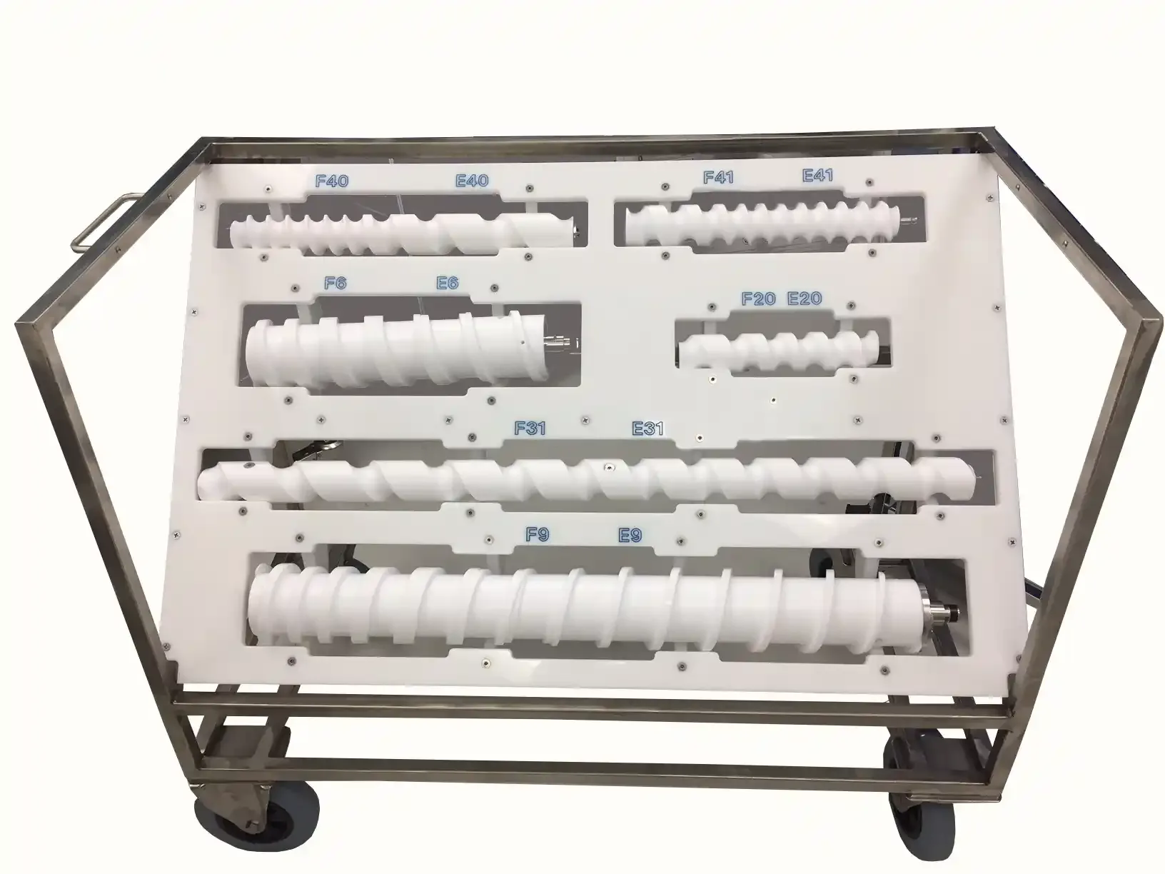 Pharmaceutical Feed Screws Storage Cart