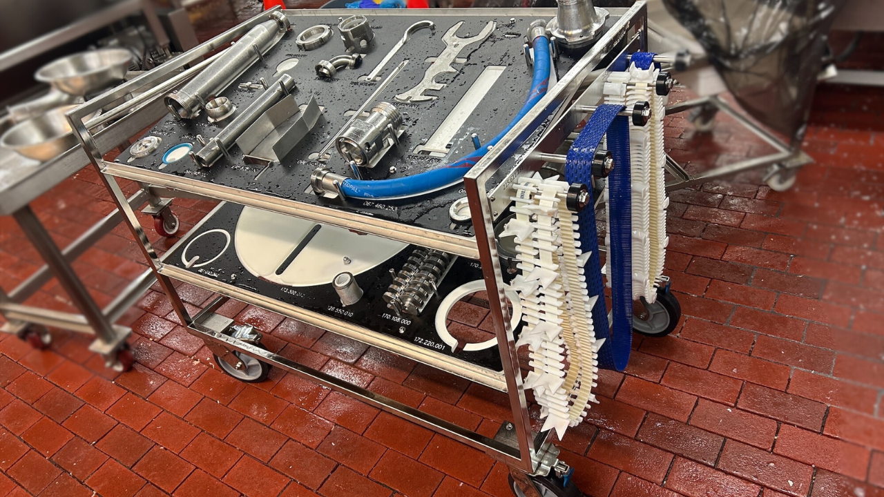 Washdown ready Shadow Board Cart for Food Processing Equipment